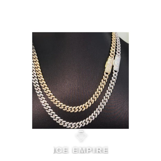 Iced Out 925 Silver Moissanite Cuban Chain