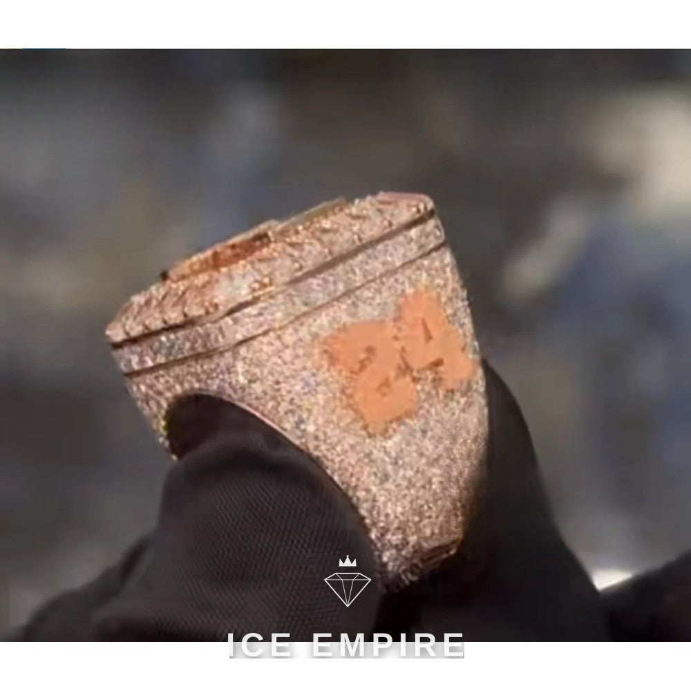 Iced Out Rose Gold Plated Moissanite Ring