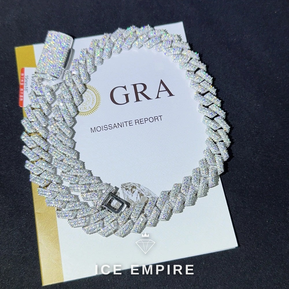 Iced Out Gold Plated Moissanite Cuban Chain