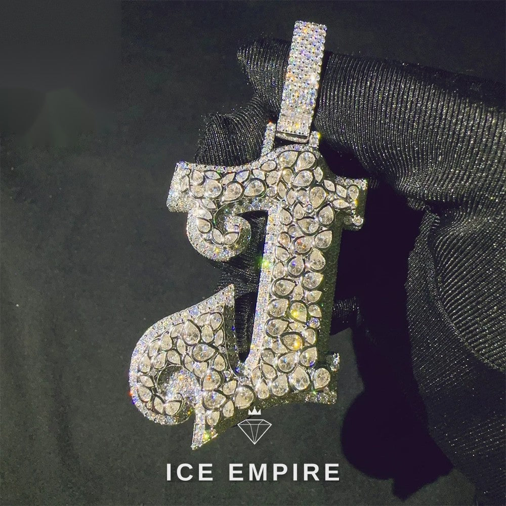 Iced Out Cross 925 Silver Moissanite Pendant