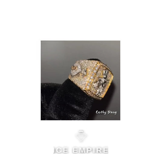Iced Out Gold Plated Moissanite Ring