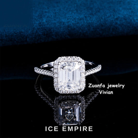 Iced Out 925 Silver Moissanite Ring