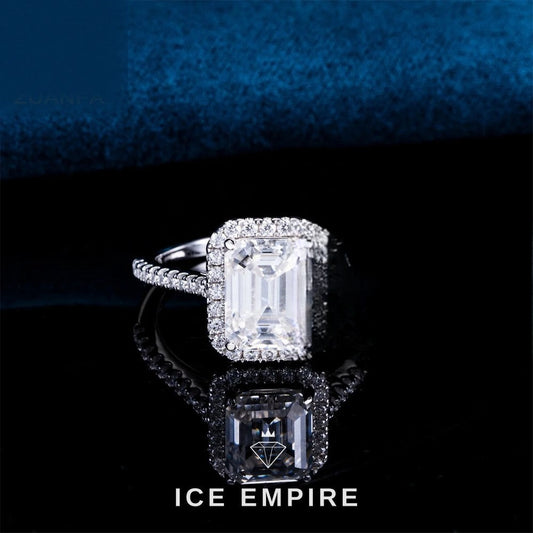 Iced Out 925 Silver Moissanite Ring