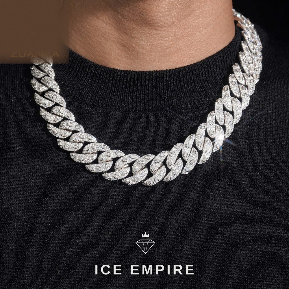 Iced Out Rose Gold Plated Moissanite Cuban Chain