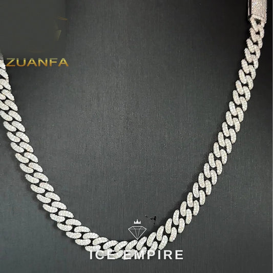 Iced Out Rose Gold Plated Moissanite Cuban Chain