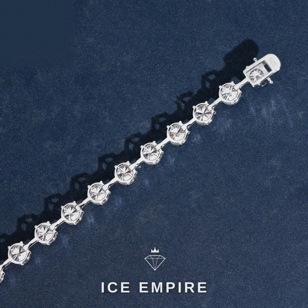 Iced Out 925 Silver Moissanite Tennis Bracelet