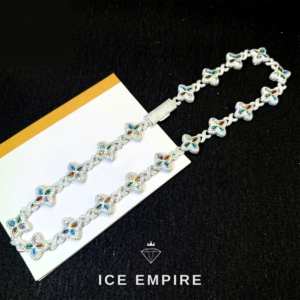 Iced Out Rose Gold Moissanite Cuban Chain