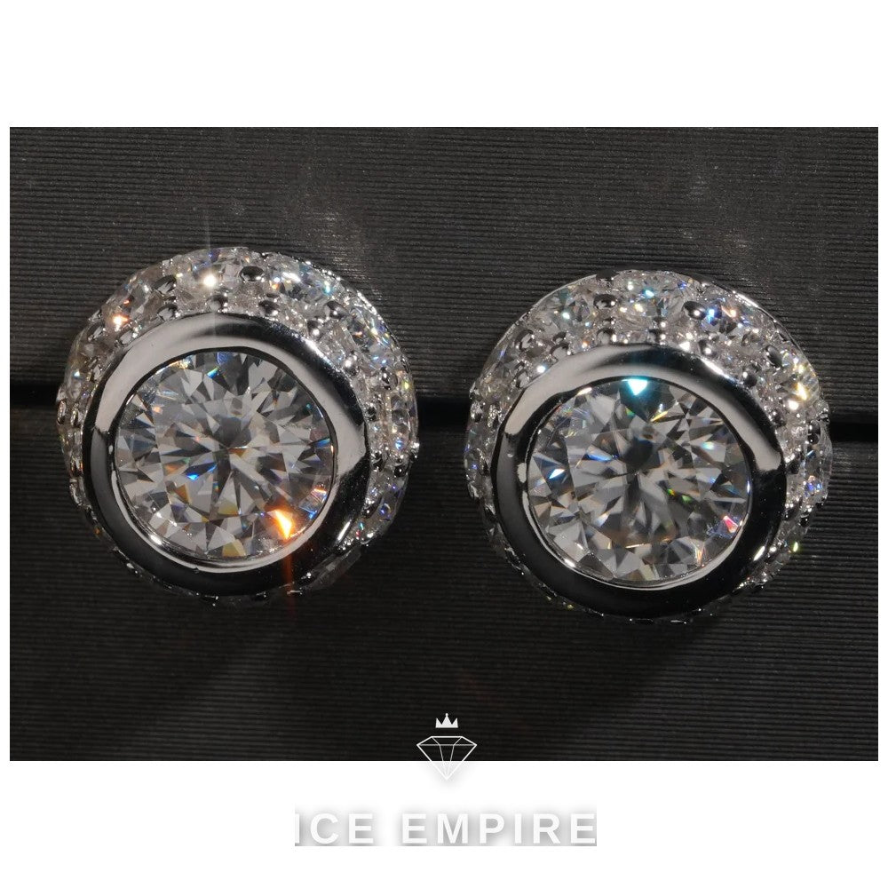 Iced Out 925 Silver Moissanite Earrings