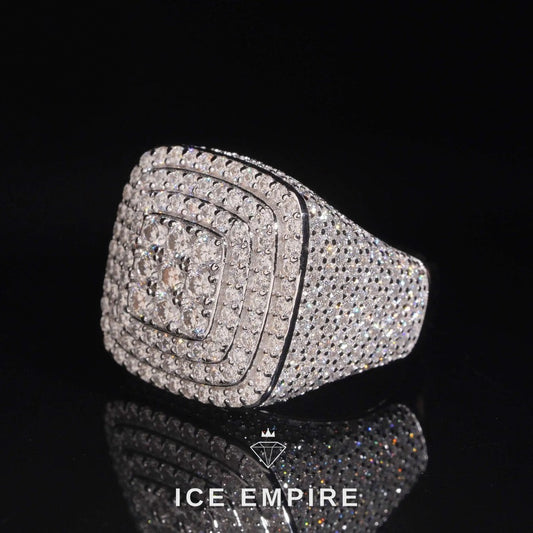 Iced Out 925 Silver Moissanite Ring