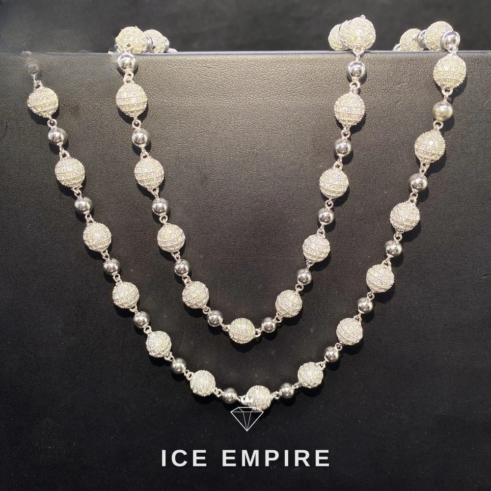 Iced Out 925 Silver Moissanite Cuban Chain