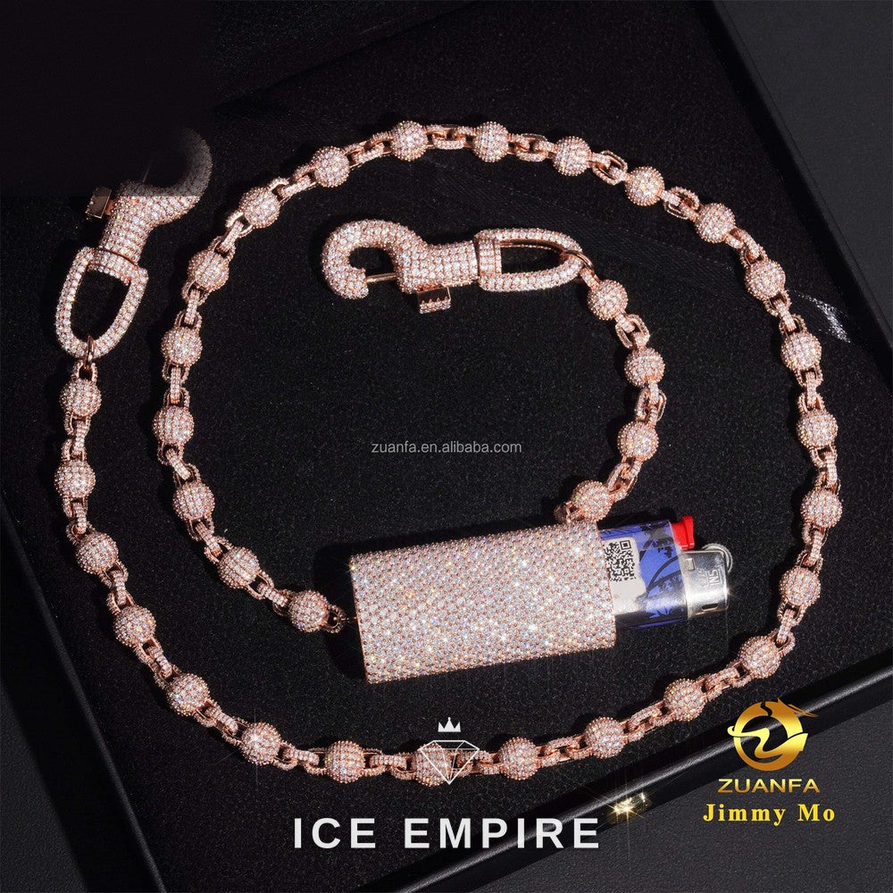 Iced Out Rose Gold Moissanite Pendant