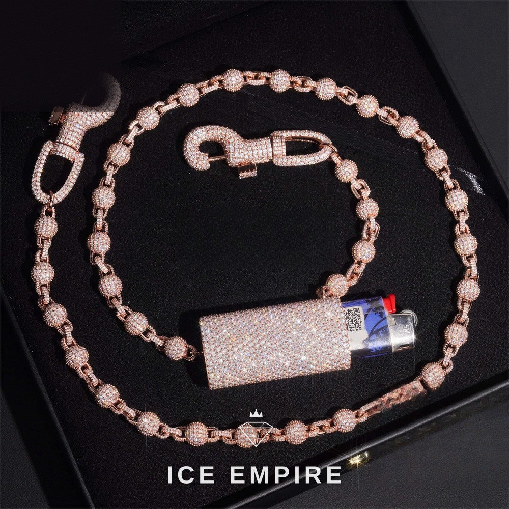 Iced Out Rose Gold Moissanite Pendant