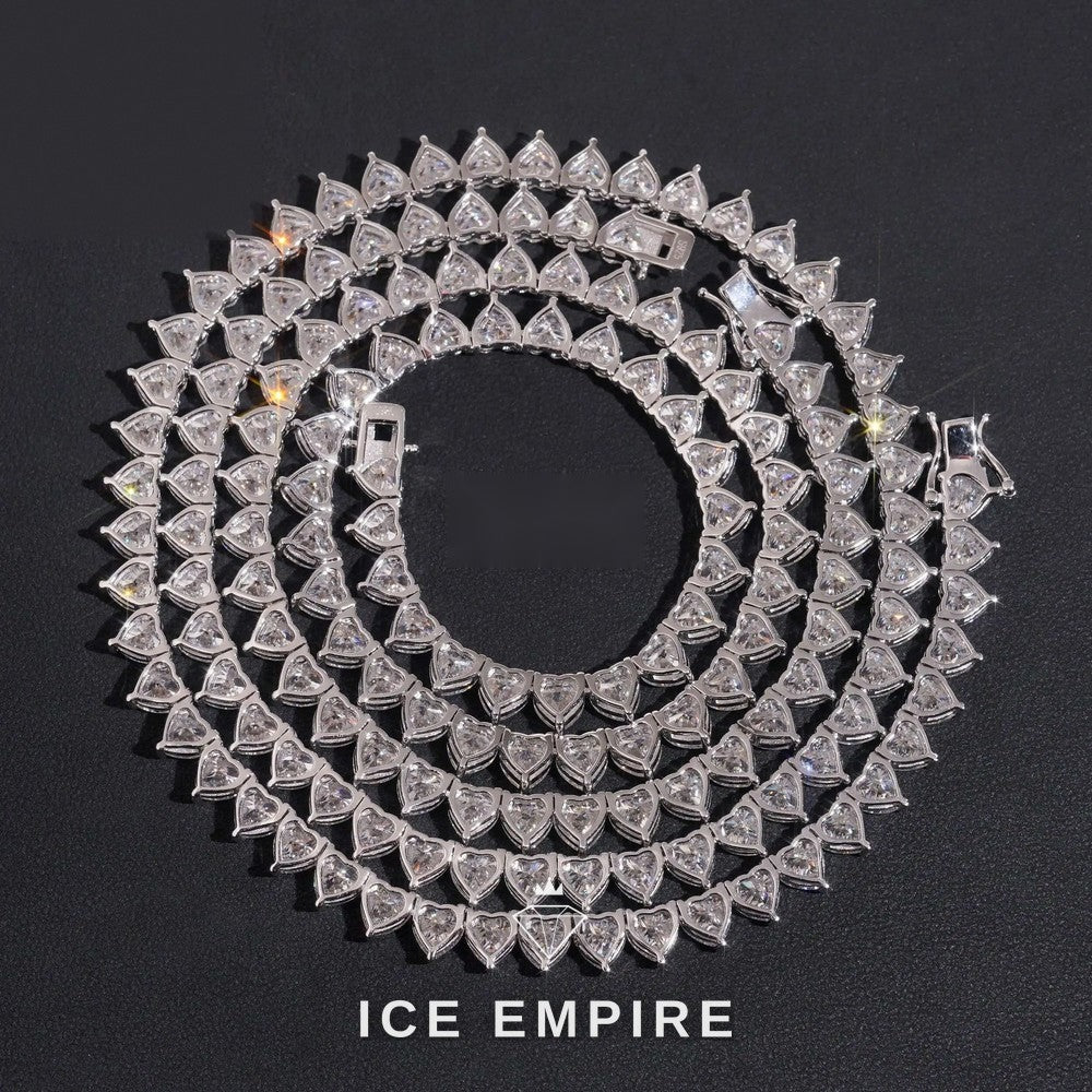 Iced Out Cluster 925 Silver Moissanite Cuban Chain