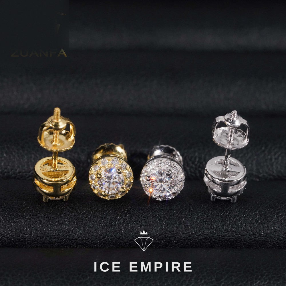 Iced Out 925 Silver Moissanite Earrings