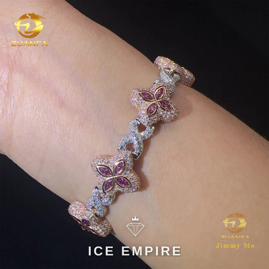 Iced Out 925 Silver Moissanite Cuban Chain