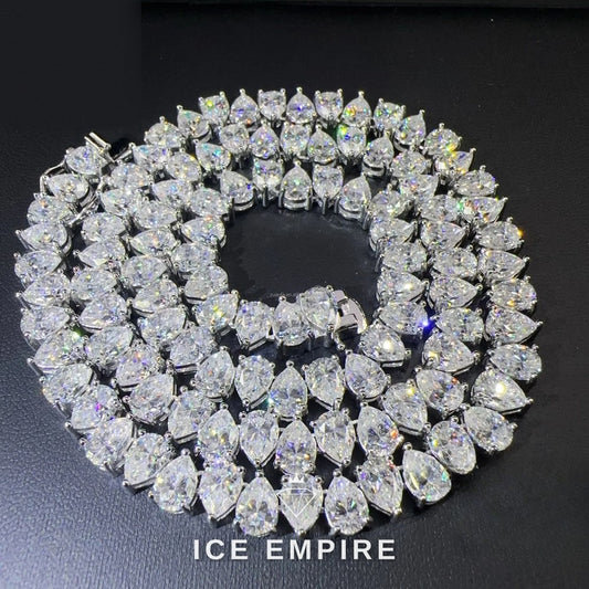 Iced Out Cluster Rose Gold Moissanite Cuban Chain
