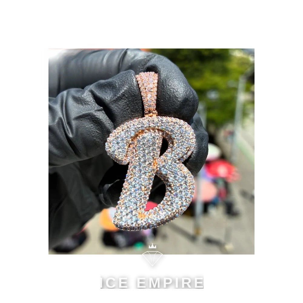 Iced Out Rose Gold Plated Moissanite Pendant