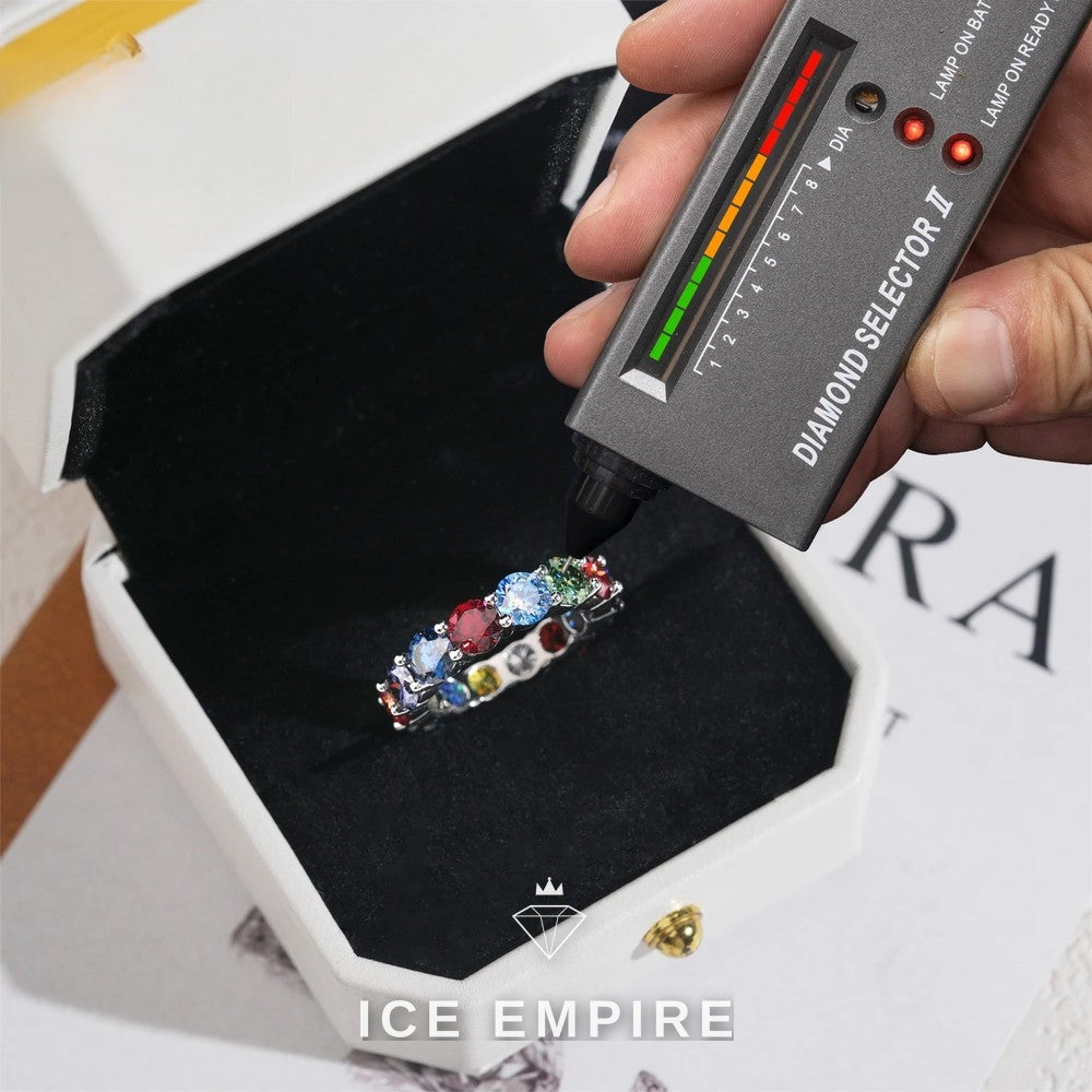 Iced Out 925 Silver Moissanite Wedding Band