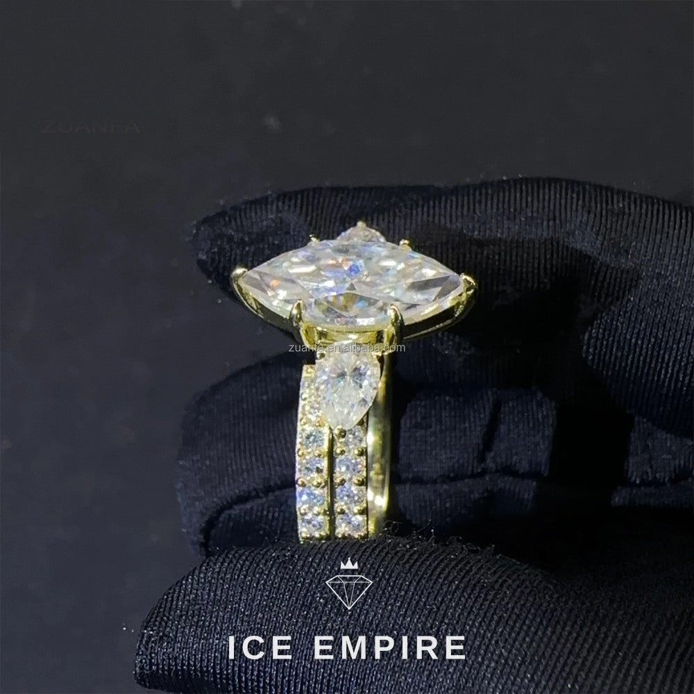 Iced Out 14K Gold Lab Grown Diamond Engagement Ring