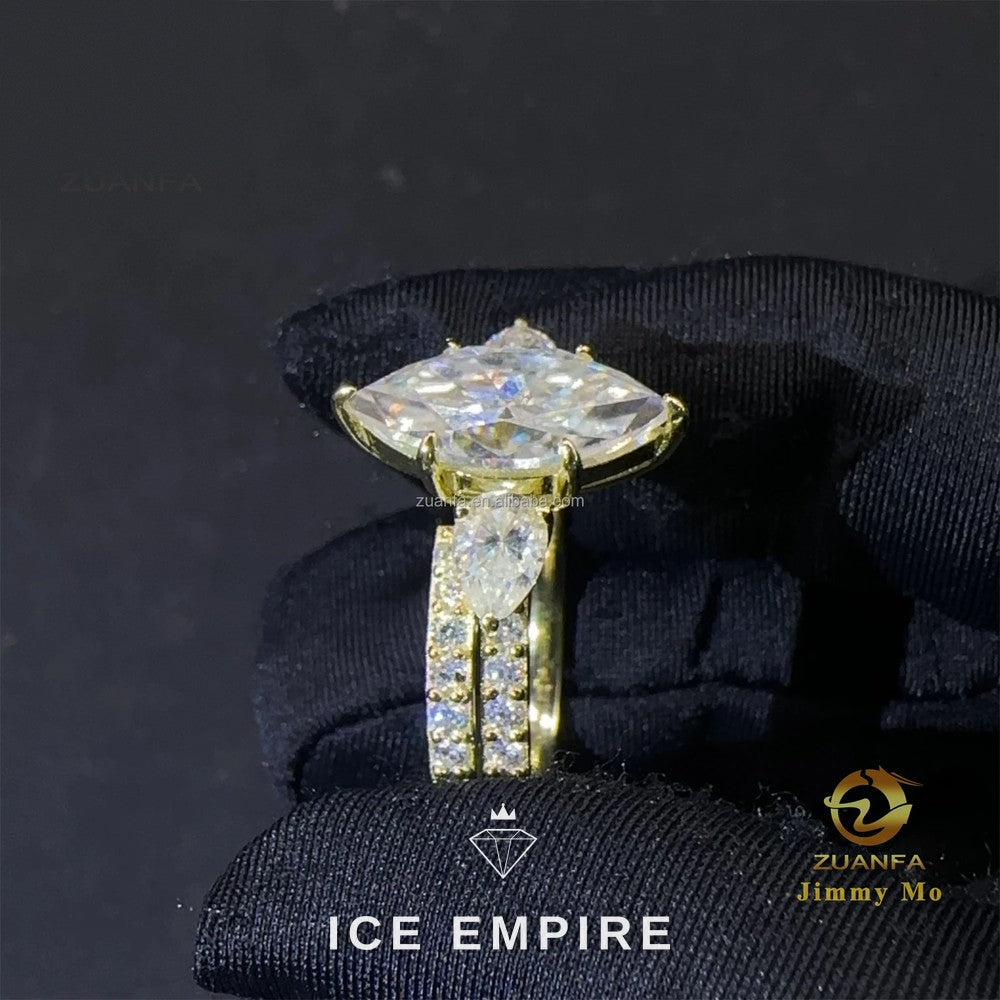 Iced Out 14K Gold Lab Grown Diamond Engagement Ring
