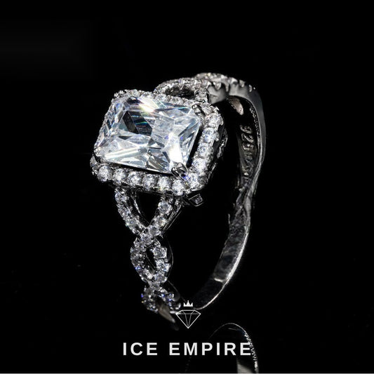 Iced Out 925 Silver Moissanite Ring