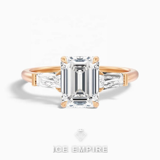 Iced Out 14K Gold Lab Grown Diamond Engagement Ring