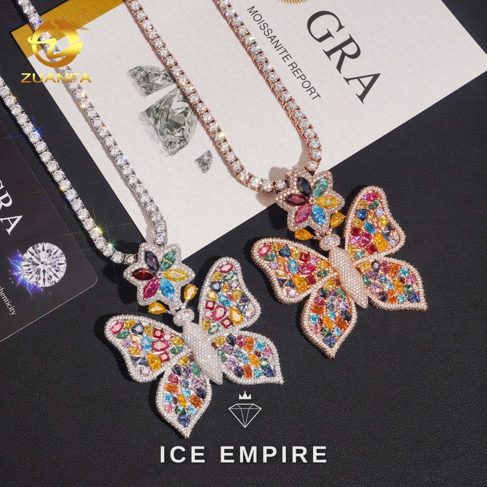 Iced Out Rose Gold Plated Moissanite Pendant