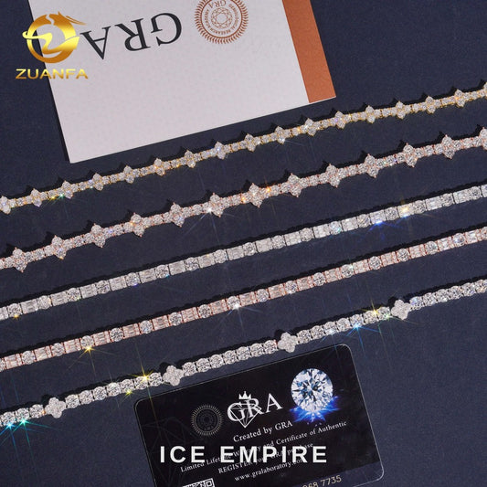 Iced Out Cross Rose Gold Plated Moissanite Cuban Chain
