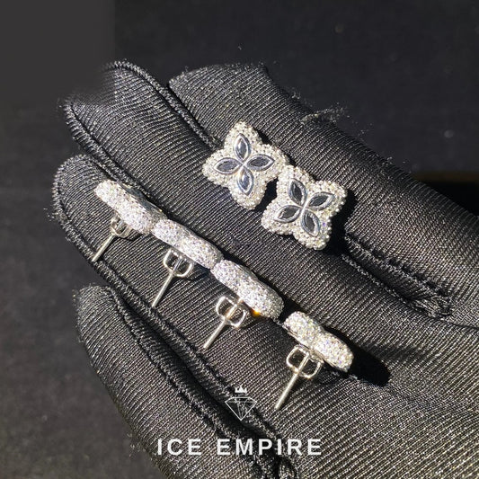 Iced Out 925 Silver Moissanite Earrings