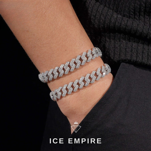 Iced Out 925 Silver Moissanite Cuban Chain