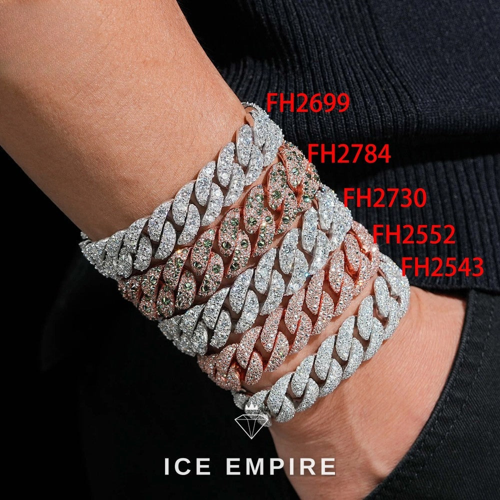 Iced Out Rose Gold Plated Moissanite Cuban Chain