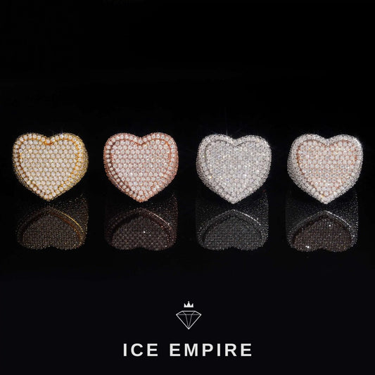 Iced Out Heart Gold Plated Moissanite Ring