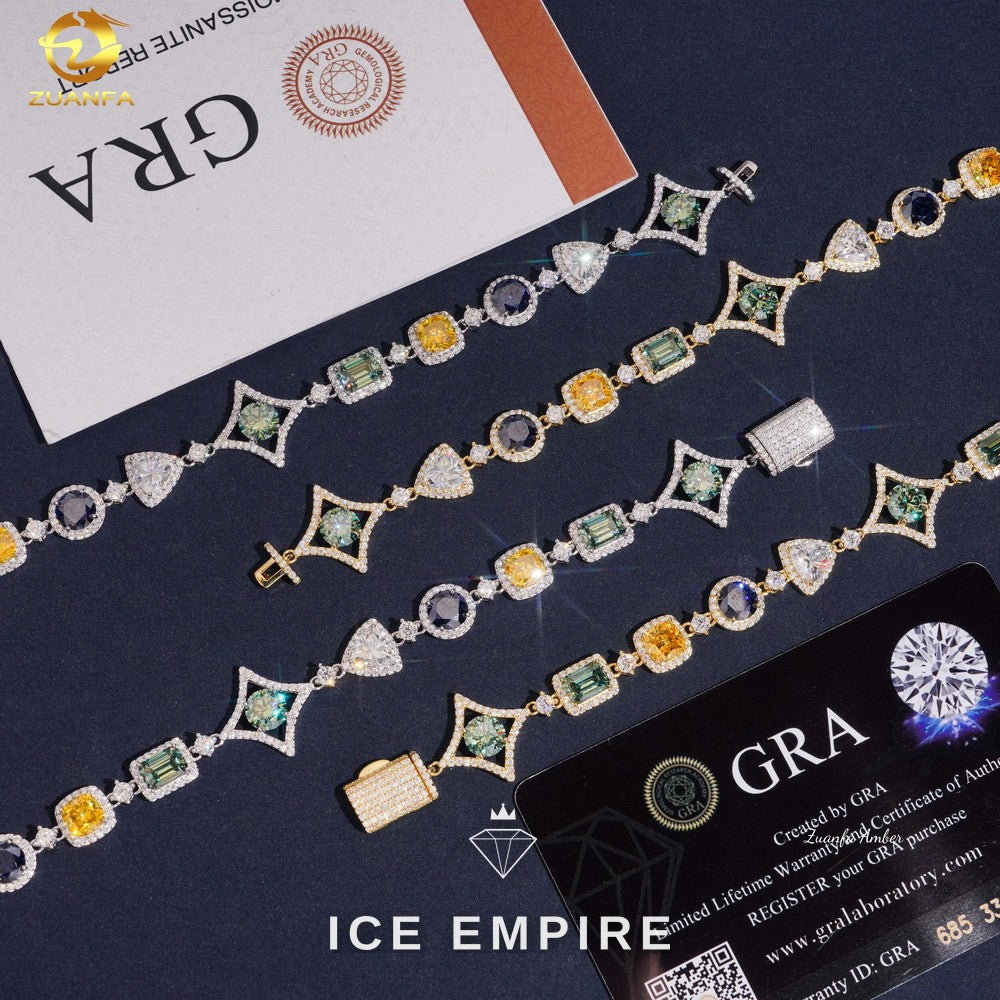 Iced Out 925 Silver Moissanite Tennis Chain