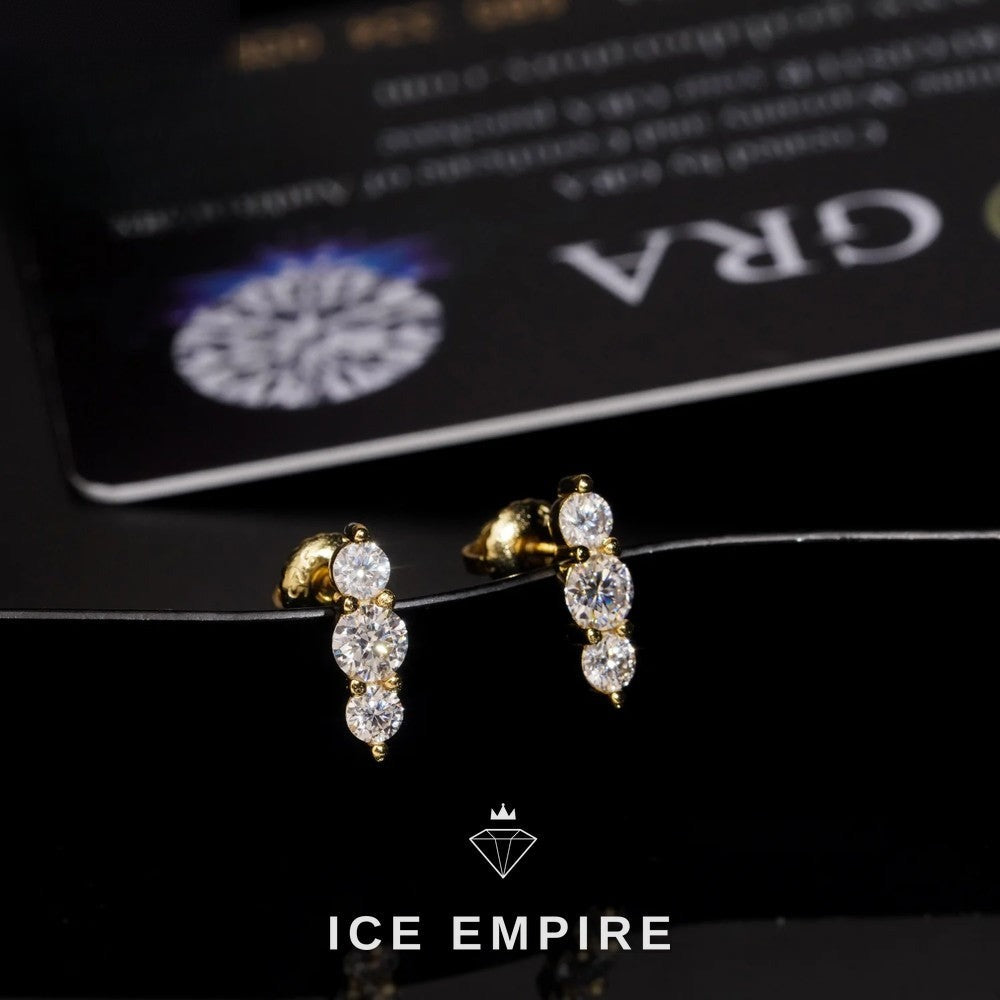 Iced Out 925 Silver Moissanite Earrings