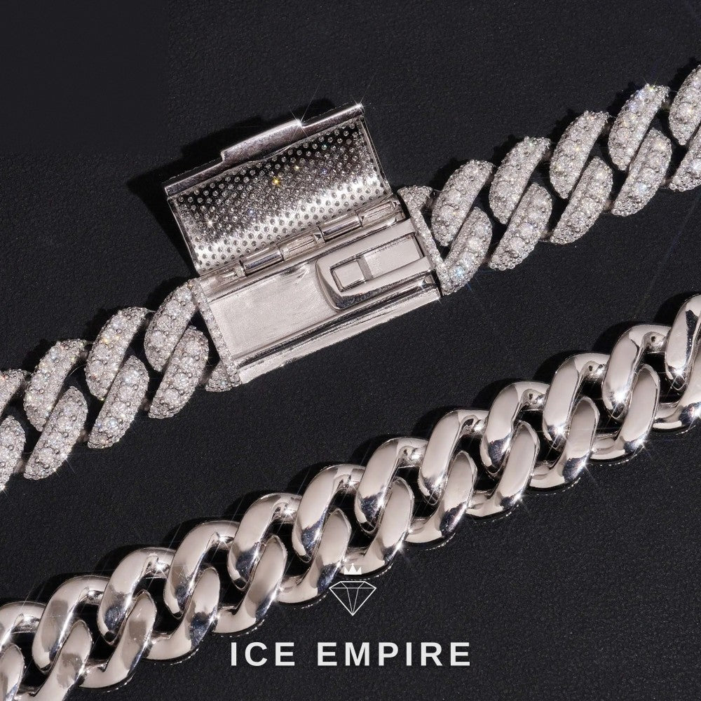 Iced Out Rose Gold Plated Moissanite Cuban Chain