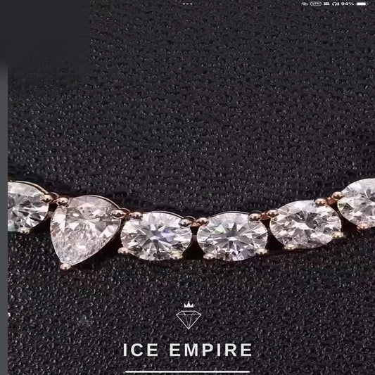 Iced Out Rose Gold Plated Moissanite Cuban Chain