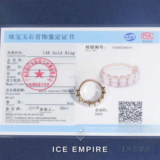 Iced Out 14K Gold Lab Grown Diamond Ring