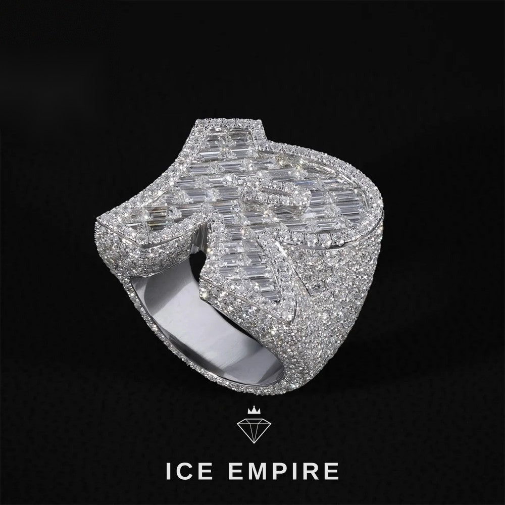 Iced Out Rose Gold Plated Moissanite Ring