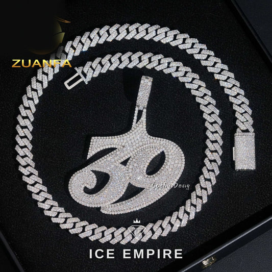 Iced Out Baguette Rose Gold Plated Moissanite Pendant