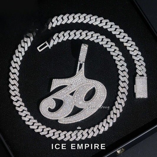 Iced Out Baguette Rose Gold Plated Moissanite Pendant