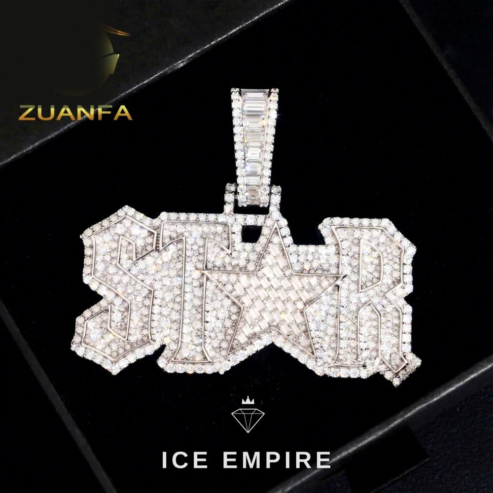 Iced Out Rose Gold Plated Moissanite Pendant