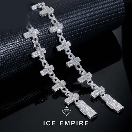 Iced Out Baguette Gold Plated Moissanite Cuban Chain