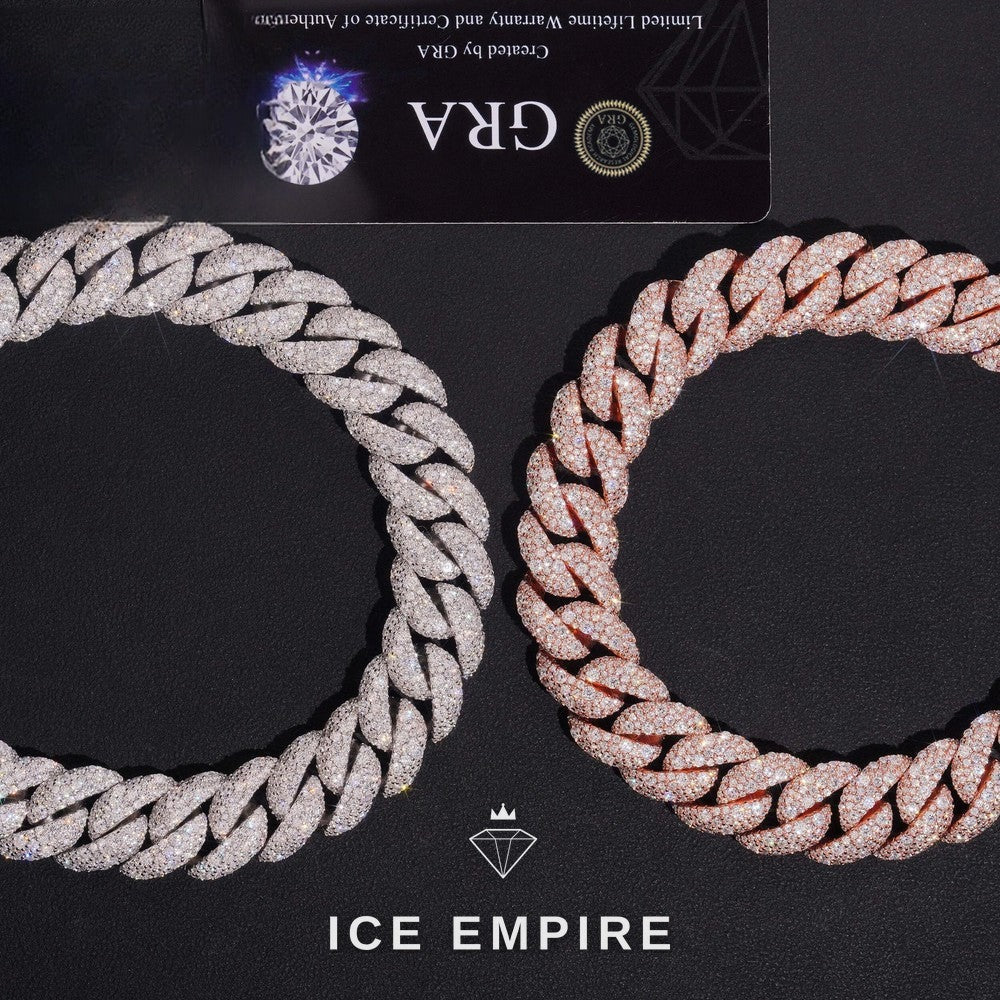 Iced Out Rose Gold Plated Moissanite Cuban Chain