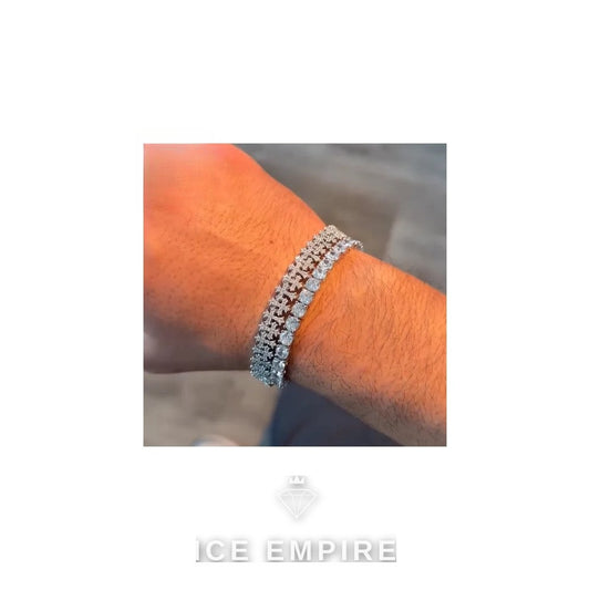 Iced Out Cross 925 Silver Moissanite Cuban Chain