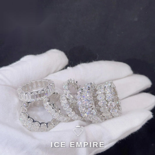 Iced Out Gold Plated Moissanite Wedding Band