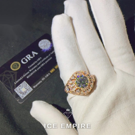 Iced Out 925 Silver Moissanite Ring