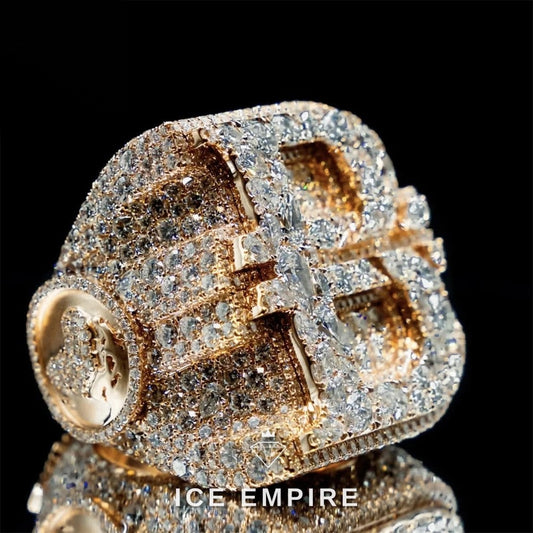 Iced Out 925 Silver Moissanite Ring