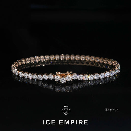Iced Out 14K Gold Lab Grown Diamond Tennis Chain