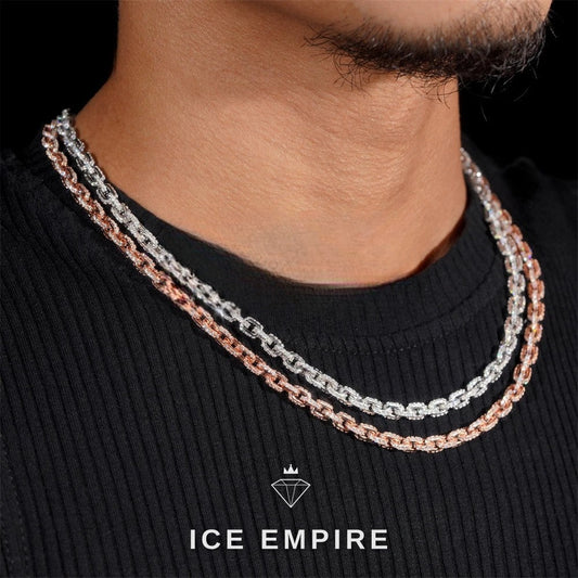 Iced Out Rose Gold Plated Moissanite Cuban Chain