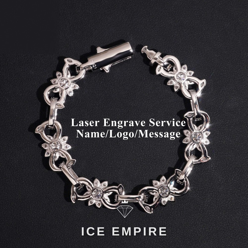Iced Out Baguette Rose Gold Plated Moissanite Cuban Chain